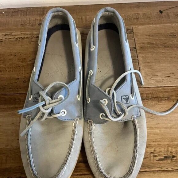 Sperry Light Blue and Gray Boat Shoes - Picture 4 of 4
